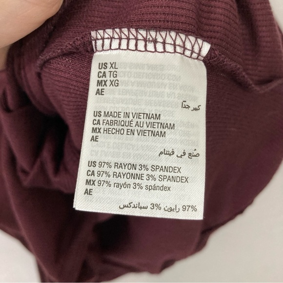 INC International Concepts Burgundy Wine Wrap Blouse XL - Picture 3 of 7